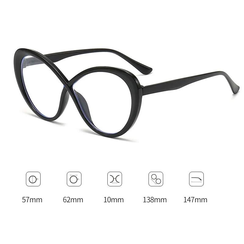 Fashion Oversized Frame Ladies Hyperopia Glasses Vintage Round Finished Reading Plus Eyeglasses Prescription Presbyopia Diopter