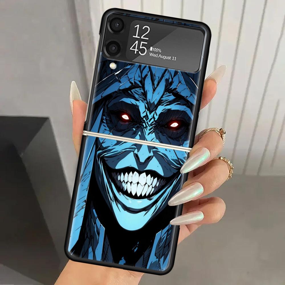 Сатанинский Козел Сатана Дьявол Жесткий ПК Чехол Для Телефона Для Samsung Galaxy Z Flip 7 6 5 4 3 Черный ZFlip7 ZFlip6 Flip5 Flip4 Flip3 5G Печать C