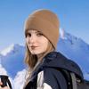Winter Unisex Hat Knitted Thick Stretchy Piled Hat Solid Color Ear Protection Warm Daily Wear Cap Outdoor Skiing Skating Headwear