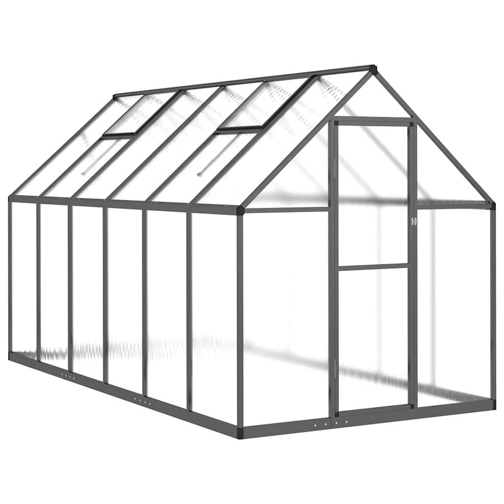 Greenhouse with Foundation Frame Anthracite 334 x 169 x 195 cm Aluminum