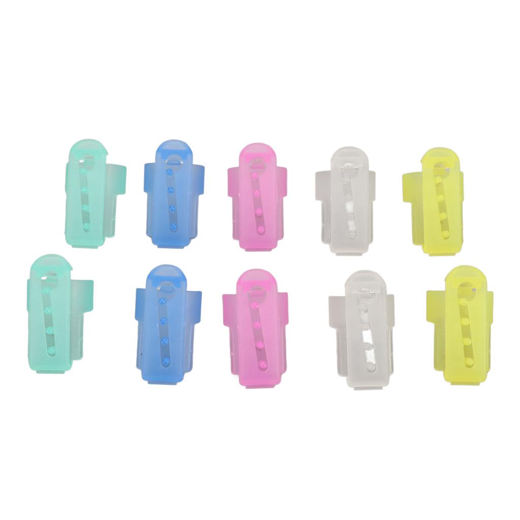 10pcs Knitting Thimble Plastic Portable Glossy Appearance Yarn Finger Holder Yarn Guide Separated