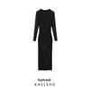 2024 Winter European & American Fashion Slimming Pleated Midi Dress for Women