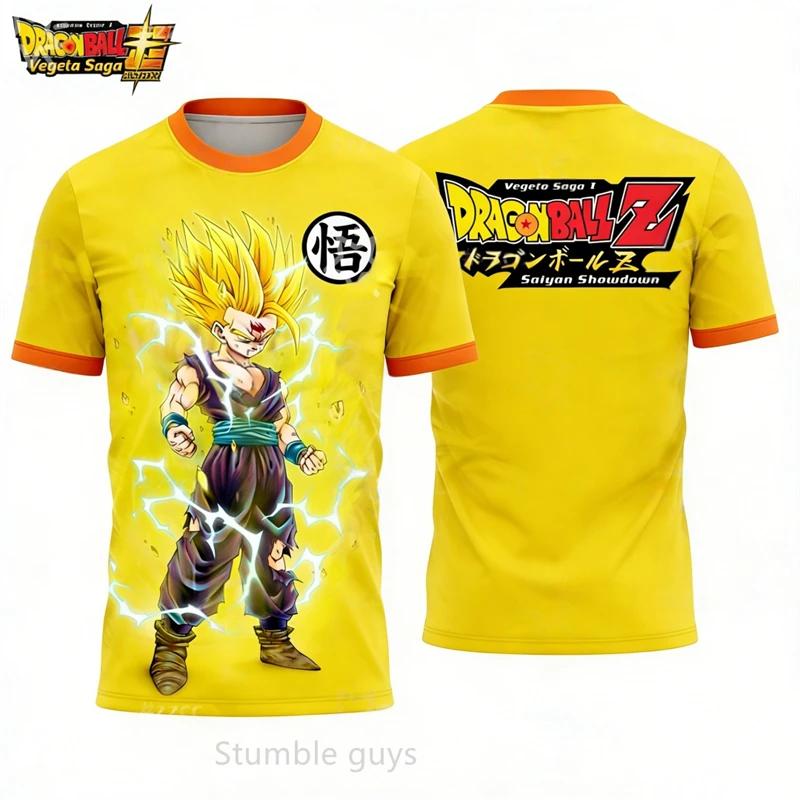 Dragon Ball Son Goku #10 Stripe Soccer Jersey, Anime Football Graphic Sport Tee for Kids, Quick Dry Breathable Top