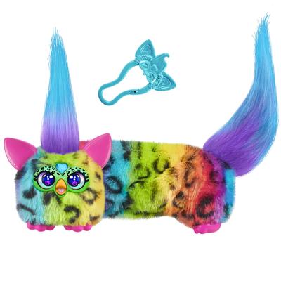 Hasbro Furby DJ Furblets Радужный кот Мини плюшевая игрушка с расширяемыми звуками и для возраста 6 и синий и аутентичный продукт Друг,