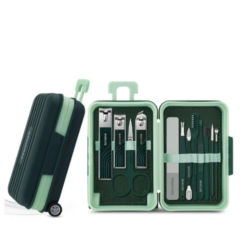 12pcs/set Manicure Set Nail Clipper Pedicure Sets High-quality Stainless Steel Professional Nail Cutters Tools with Travel Case