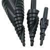 3pcs 4-32MM Step Drill Bit Set Speed Steel Spiral For Metal Cone Triangle Shank