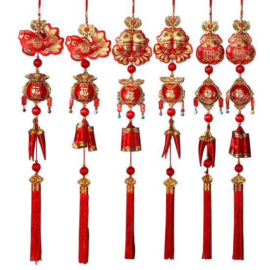 Chinese New Year Decoration Spring Festival Red Lucky Hanging Tassel Pendant 2025 Year of The Snake Ornament for Home Car Window Decor