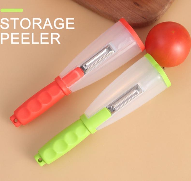 Многофункциональный нож для пилинга с трубкой для хранения, овощечистка, принадлежности для очистки фруктов и овощей, товары для дома
