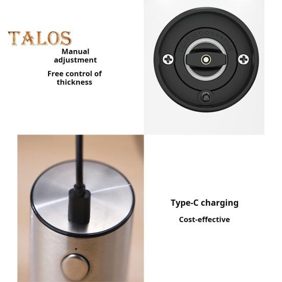 Electric Electric Salt And Pepper Grinder Rechargeable USB One-Touch Automatic Grinding Tools Adjustable Thickness LED Light Herb Crusher for