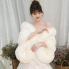 Winter Etole Mariage 160*55 Cm Plus Size Woman Faux Fur Bridal Wrap Stole Warm Fur Wedding Capes Bride White Shawls