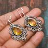 Очаровательные ювелирные серьги ручной работы из стерлингового серебра 925 пробы с цитрином