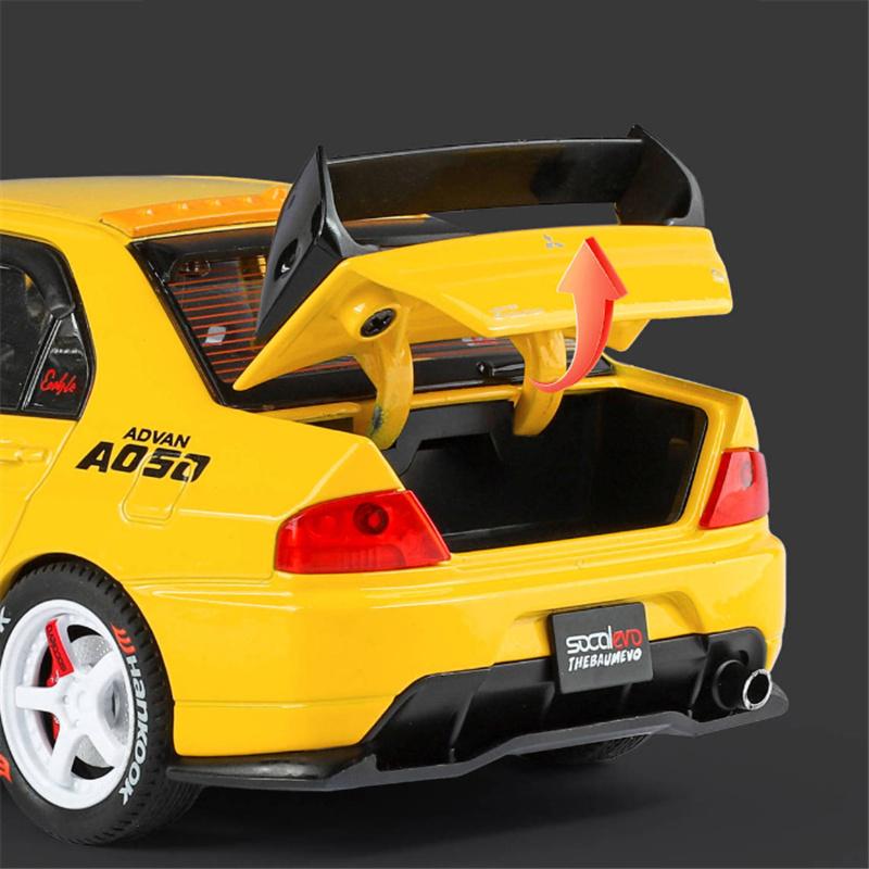 1:24 Mitsubishis Lancer Evolution 9 Alloy Sports Car Model Metal Modified Track Racing Vehicles Car Model Sound Light Kids Gifts