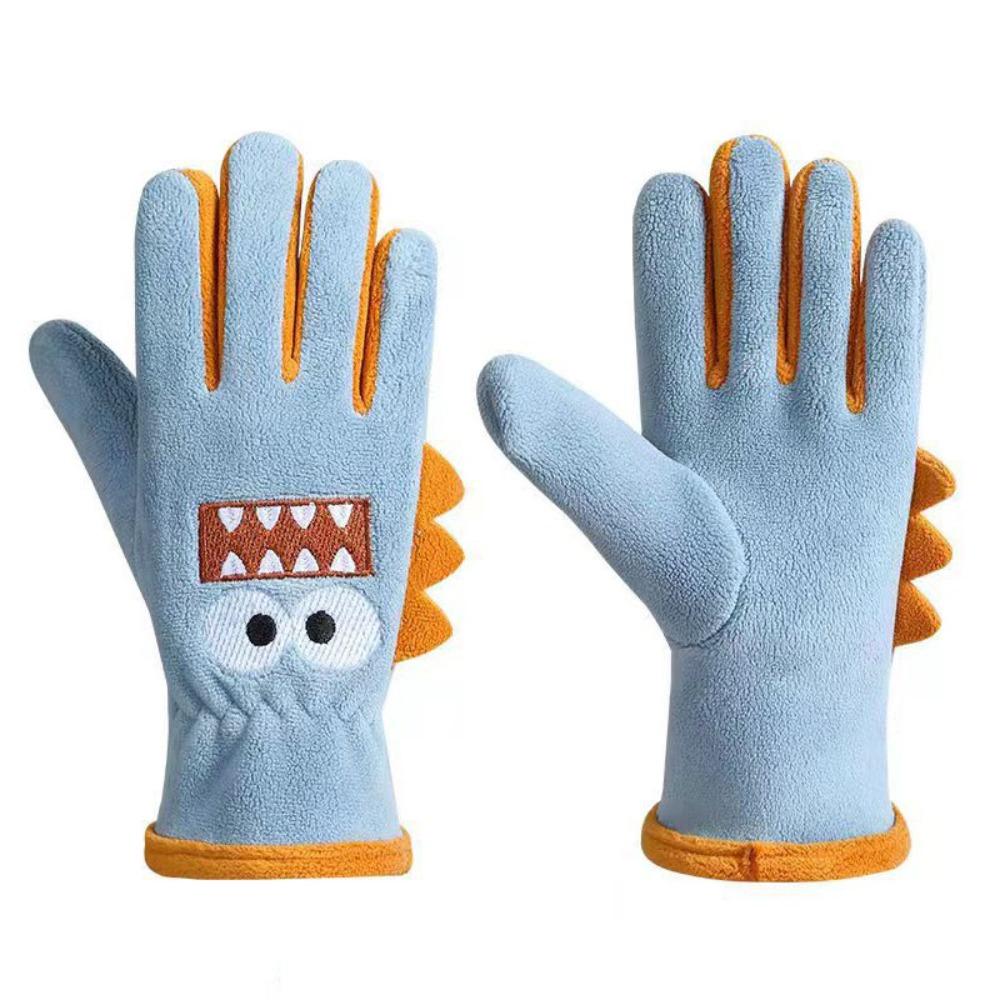 Windproof Student Wrist Gloves Cartoon Children Cycling Gloves Full Fingers Gloves  Autumn Winter