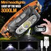 Мини-светодиодный налобный фонарь со встроенной батареей, USB перезаряжаемый налобный фонарь, уличный фонарик для кемпинга, рыбалки, прожектор, фара