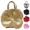 Mini Flower Clutch Purse PU Leather Floral Cute Small Purse Solid Color Designer Handbag for Women for Wedding Party Prom