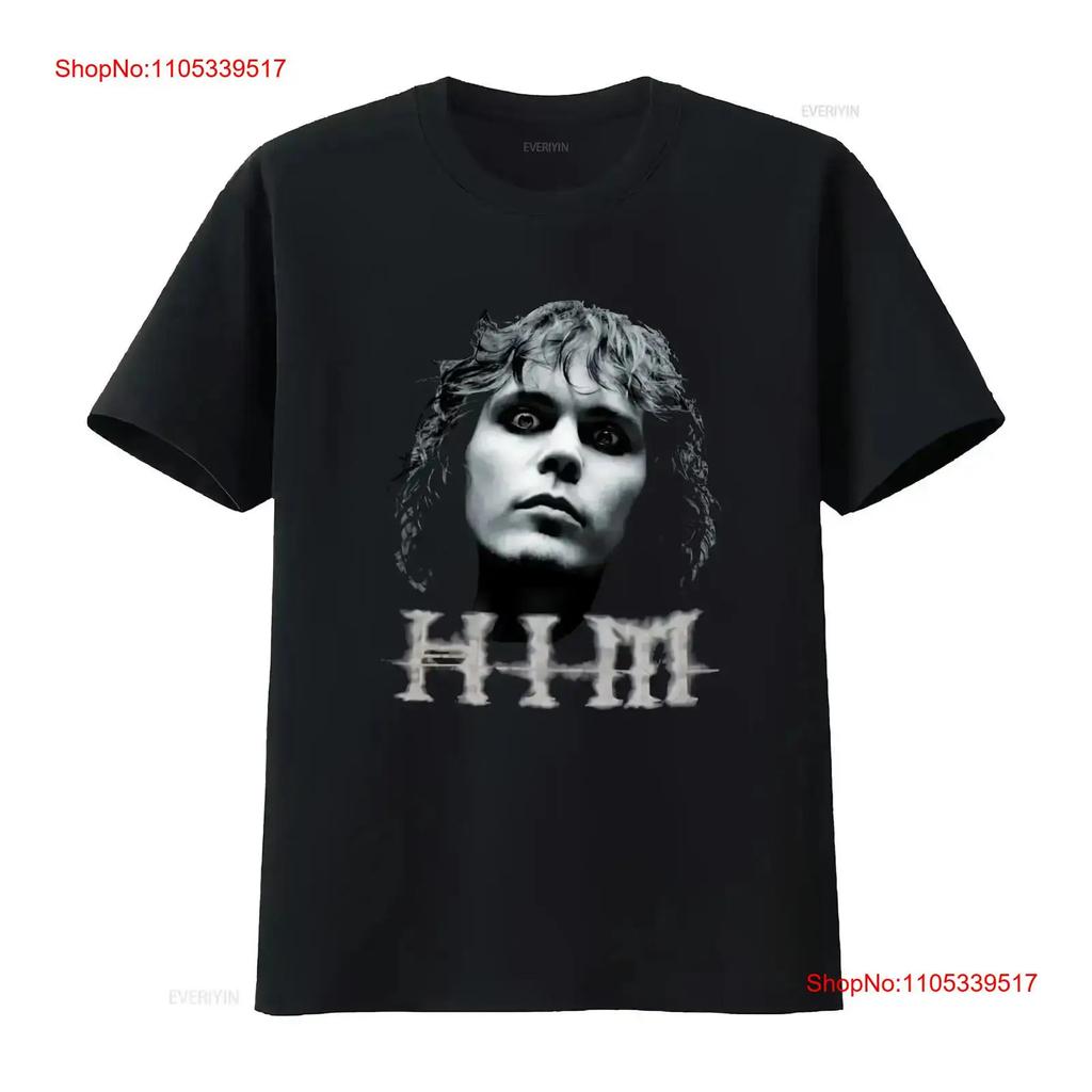 ВИНТАЖНАЯ Футболка группы HIM love face черная Хлопок S 5XL фанатская 1F1035 винтажная Стираная Универсальная Немного