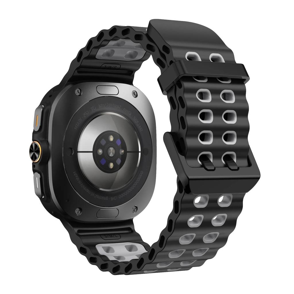 Морской ремешок для Samsung Galaxy Watch ultra Ремешок 47 мм Аксессуары Двухцветный Спортивный силиконовый Браслет Galaxy Watch 7 ultra Ремешки