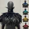 Feather Shrug Shawl Shoulder Wrap Cape Soft Adjustable Retro Gothic Collar Cosplay Party Body Stage Performance Fake Collar Dancer Costume