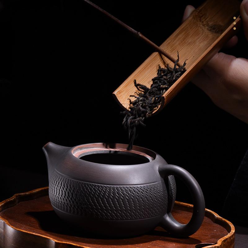 Фиолетовый керамический чайник, керамический чайник для кунг-фу, чайный сервиз, нож для прыжков, горшок для резьбы, одиночный горшок ручной работы