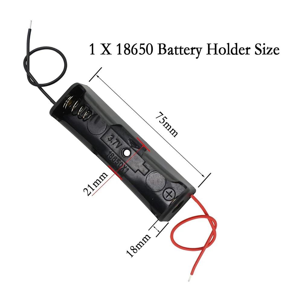 18650 Battery Case Holder with Wire Bundle,10PCS DIY Battery Storage Boxes, 18650 Cell Battery Holder, 1 Slot Battery Container