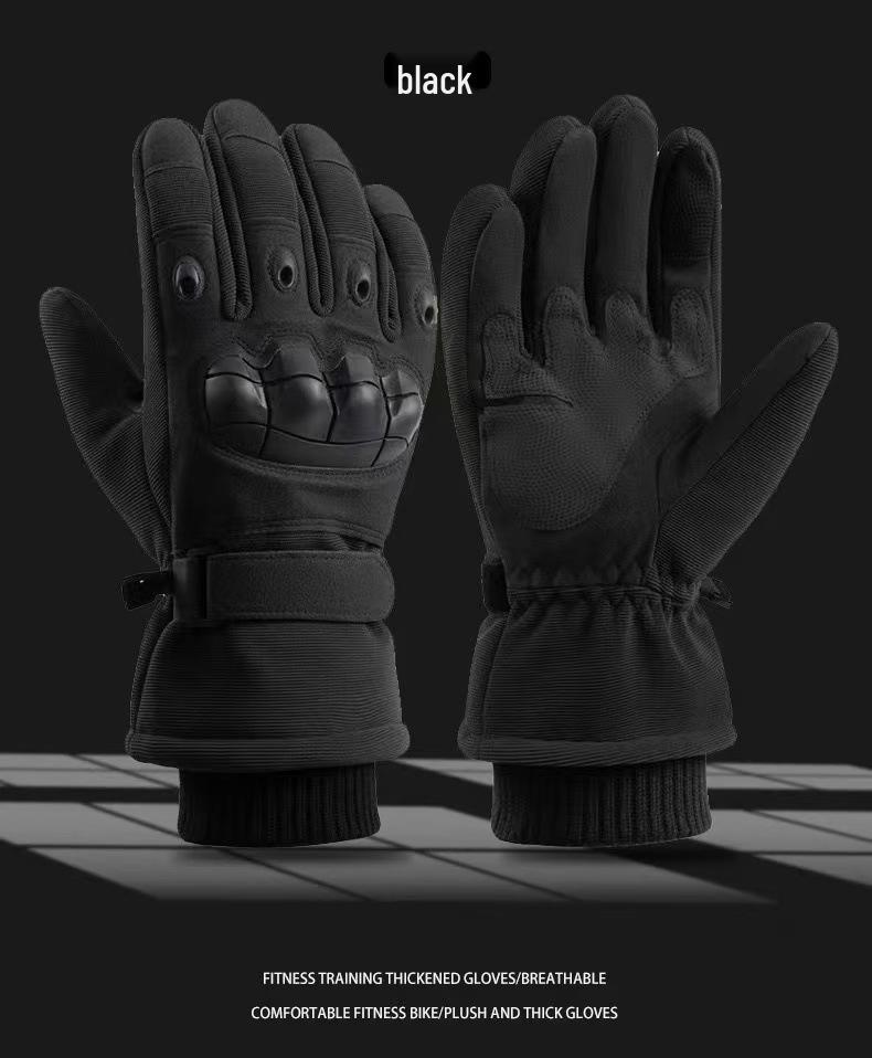 Men's Fleece-Lined Touchscreen Tactical Gloves: Winter Windproof Non-Slip Gloves for Outdoor Sports, Cycling, and Motorcycling.
