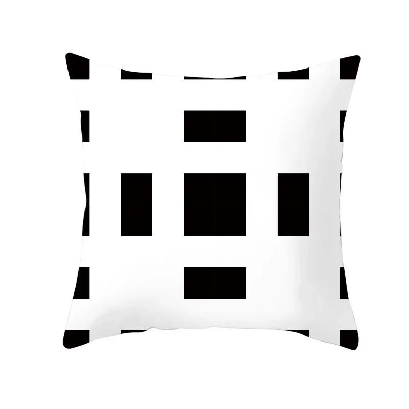 Наволочки Домашний Декор Спальни Скандинавский Креативный Черно-белые Полосы Геометрический Цифровая Печать Наволочки