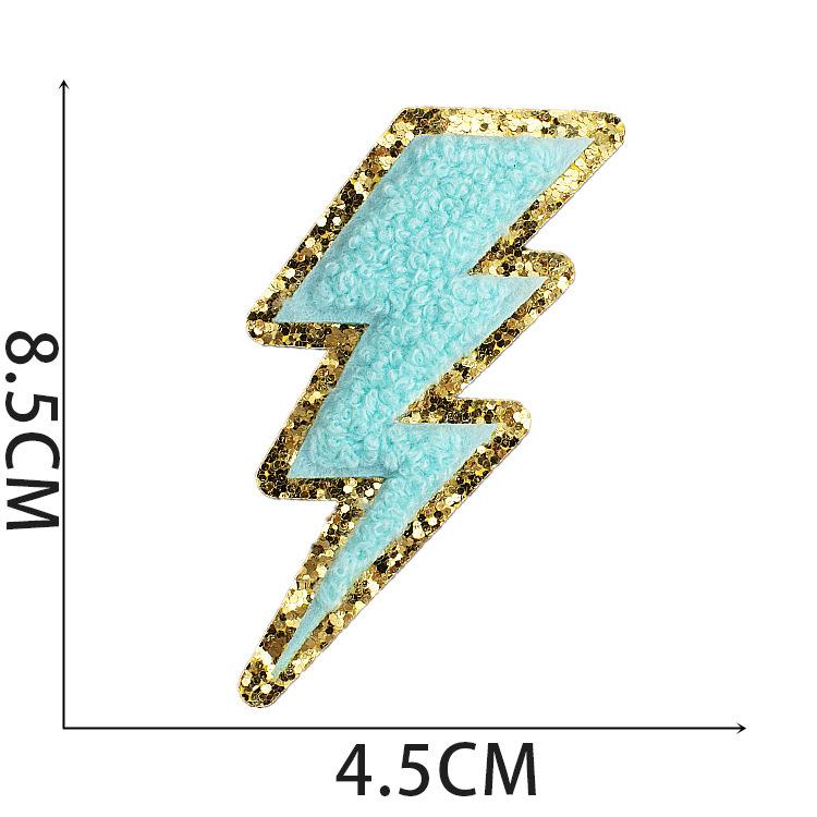 6Cm Towel Embroidery Lake Blue English Letter Embroidery Cloth Sticker Bag Decoration Patch Sticker Ironing Number Sticker