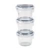 CB Japan Glass Storage Container 150ml Round Set of 3 Prepared Food Freezer Microwave Safe Dishwasher Safe Boiling Water Disinfection Safe Glass Mini