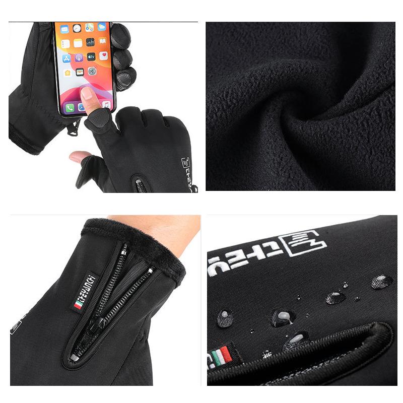 Зимние рыболовные перчатки с двумя пальцами, ветрозащитные перчатки для женщин и мужчин, бархатные теплые перчатки для рыбалки, велосипедные перчатки, теплые перчатки для активного отдыха
