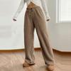 Женские модные плюшевые повседневные брюки однотонные свободные удобные плюшевые теплые брюки