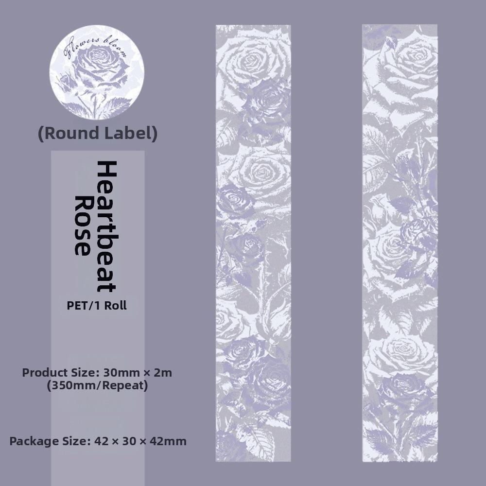 Decorative Adhesive Flowers Bloom Series Tape Collage Scrapbooking Tape for Paper Craft