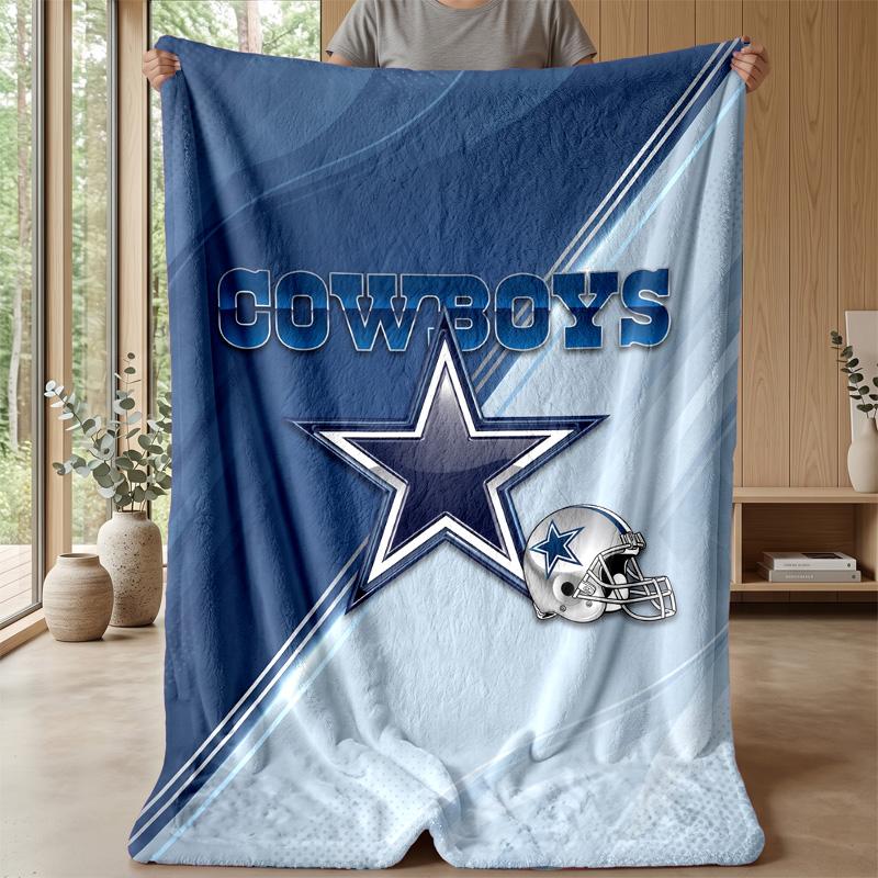 Dallas Cowboys Flannel Fleece Blanket Cozy Warm Throw Blanket For Couch Bed Travel All Season Use