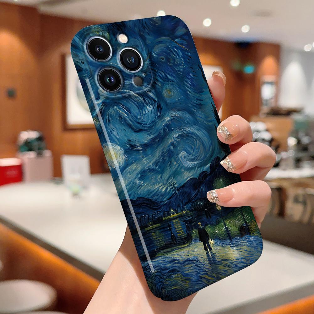 For iPhone 16 15 Samsung S23 S22 A13 A23 A52 A33 Huawei Honor Xiaomi Redmi OPPO Vivo Full Lens Protect Hard Painting Pattern Fashion Phone Casing
