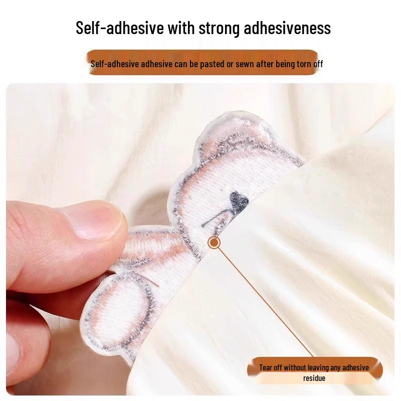 Самоклеящаяся вышитая заплатка для пуховика для стирки, без следов для ремонта одежды