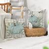 Pillow Case Elegant Durable Linen Happy Fall Thanksgiving Pumpkin Pattern Throw Pillow Covers for Home
