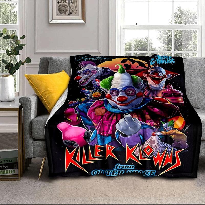 Clown Horror Blanket Flannel Blanket for bed, sofa, Camping, Hiking, Picnic Essentials, gift for family Fan gifts