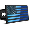 2 Inch Trailer Hitch Cover With American Flag, Heavy Metal Trailer Hitch Cover Fit For 2 Inch Hitch Receivers,3 * 5" Blue/Red/Chrome