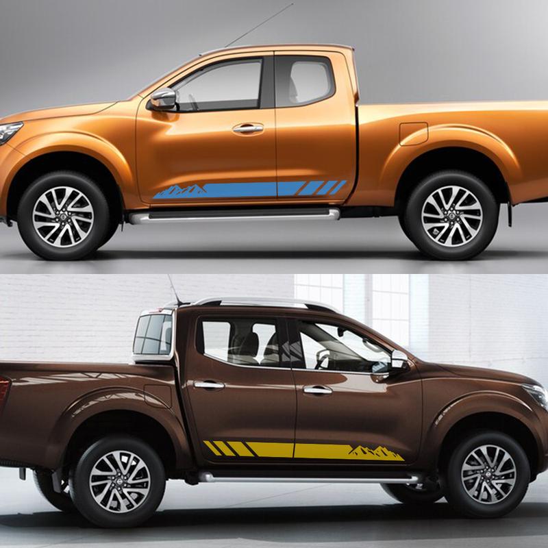 Автомобильные наклейки для Nissan Navara Пикап Полосы на боковую часть двери Наклейка Грузовик Горный Стайлинг Графика Виниловое Декоративное Покрытие Автоаксессуары