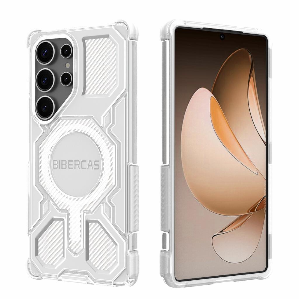 BIBERCAS J-16 Transparent Series For Samsung Galaxy S25 Ultra Case Compatible with MagSafe TPU+PC Phone Cover