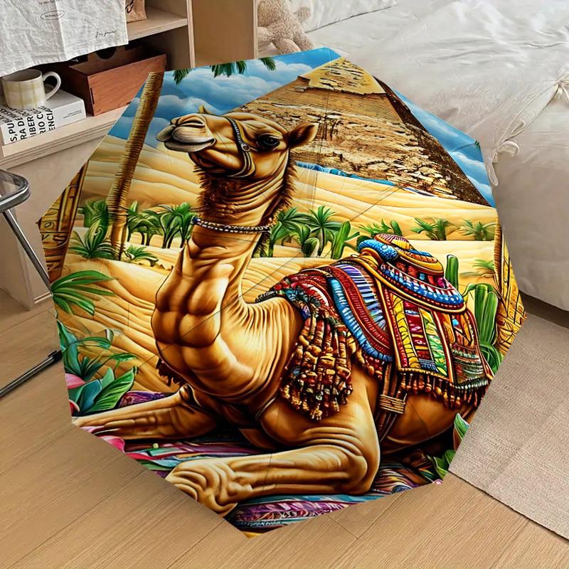 1PC camel pyramid Umbrella-8-Rib Reinforced, Automatic Open, Lightweight & Durable, Cute Fashion Accessory for Outdoor-P33