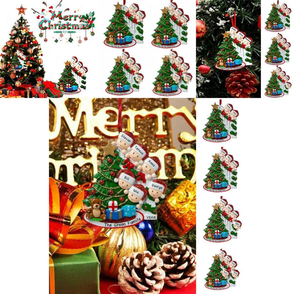 Beautiful Resin Christmas Tree Hanging Ornaments For Family Of 2-7 People
