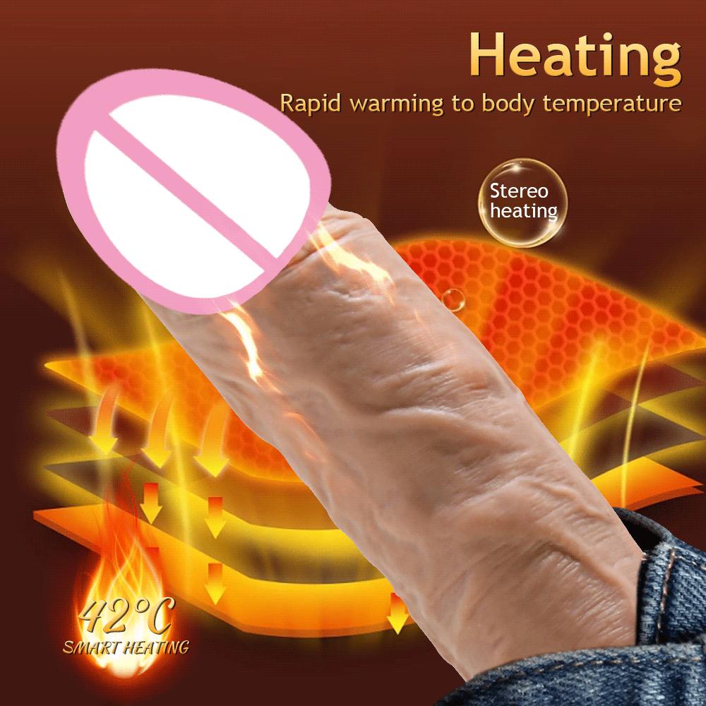 7.3Inch Soft Realistic Dildo Vibrator 7 Swing Vibrating Penis Mastrubator with Powerful Suction Cup Sex Toy for Women or Beginer