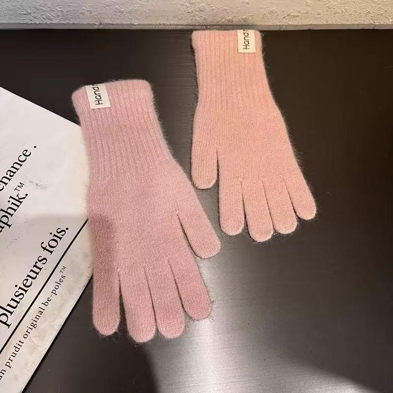 Women'S Thermal Split-Finger Gloves - Thick Winter Gloves With Elastic Wrist & Multi-Color Tips For Cycling, Hiking, Skiing