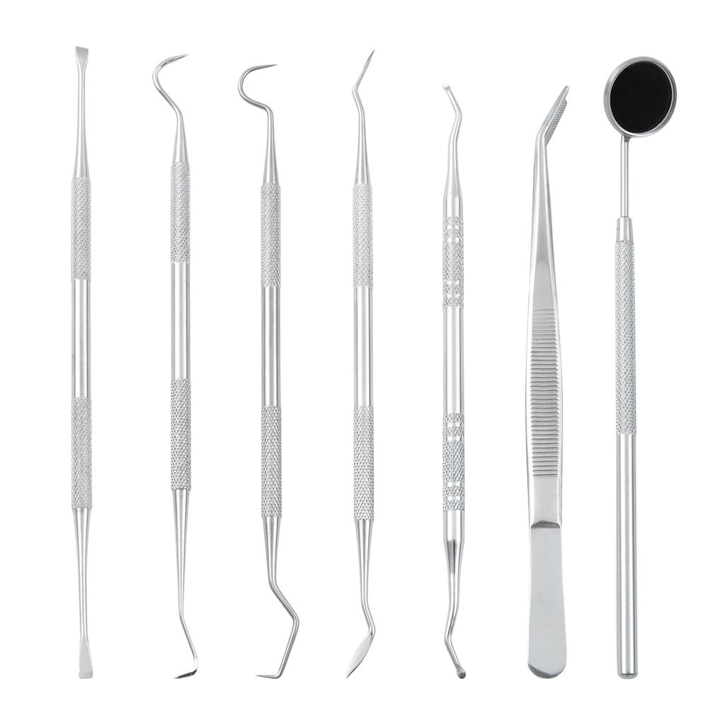 1Pc Dental Tools Kits Clean Scraper Tooth Cleaner Tool Mouth Mirror Tweezers Probe Probe Hook Double Heads Dentist Instrument