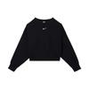 Solid Logo Short Loose Crewneck Sweatshirt Women Sweatshirt Black DQ5762-010