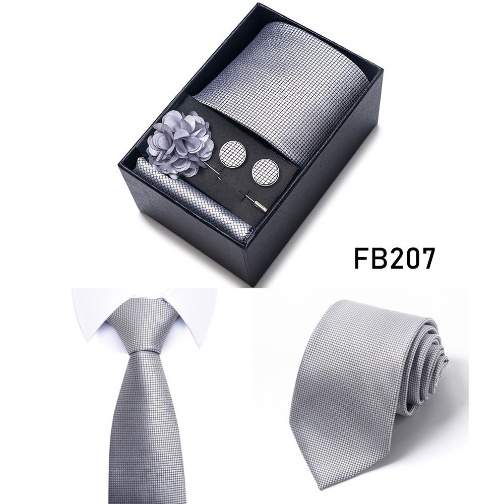 Men's Blue-Gold Stripe Tie Set: Includes Pocket Square, Cufflinks & Lapel Pin in Gift Box - Perfect for Gifts