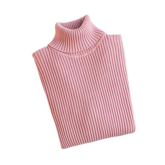 Women Bottom Sweater Turtleneck Long Sleeve Slim Fit Knitting Tops Solid Color Ribbed Tops Daily Wear