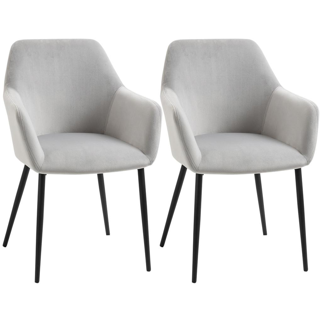 Dining Chair Set, Comfortable, 54x57x80 cm, Light Grey