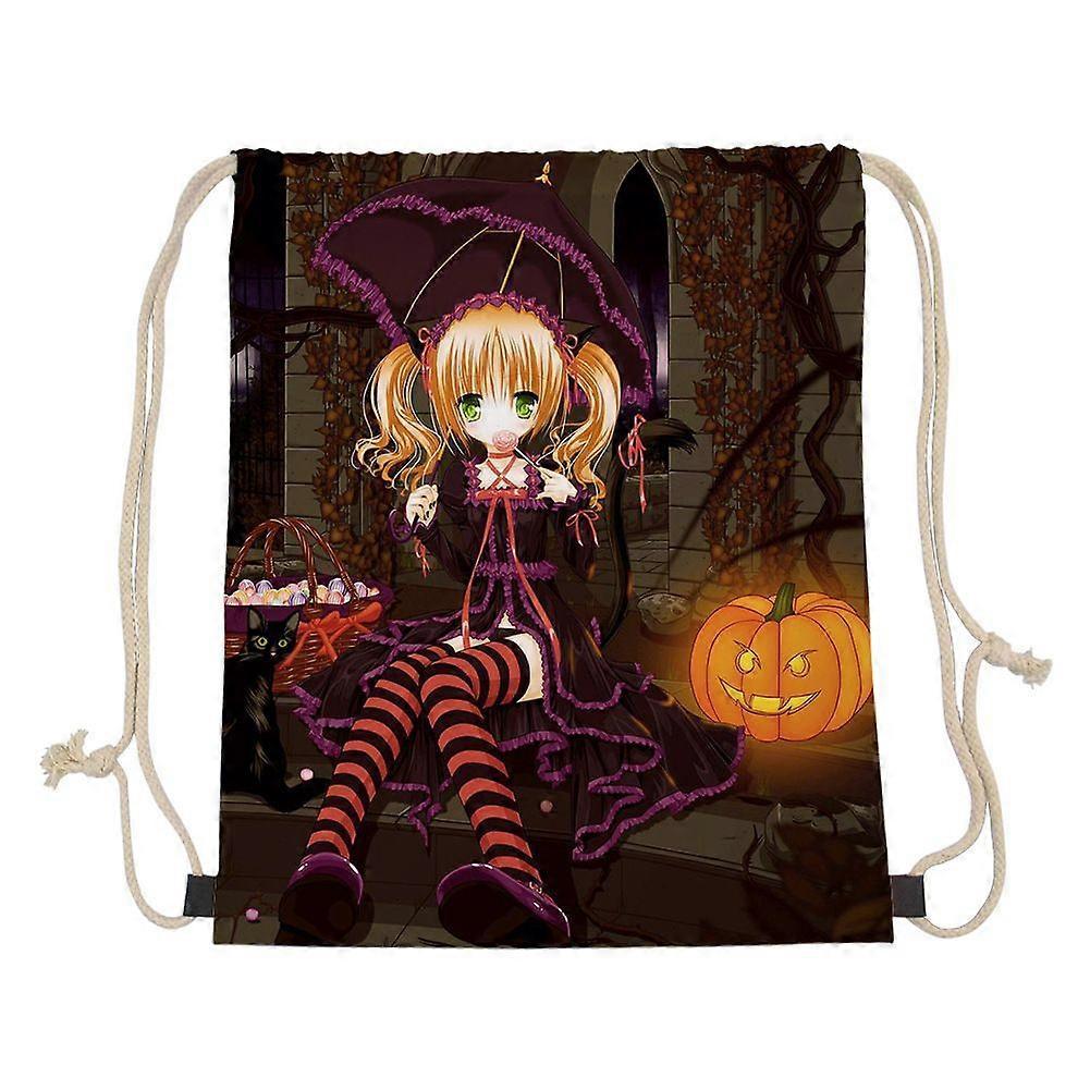 Halloween Pumpkin Drawstring Gym Bag School Yoga Swimming Mountaineering Rope Bag Backpack Boy Girl Gift HBC202863Z3