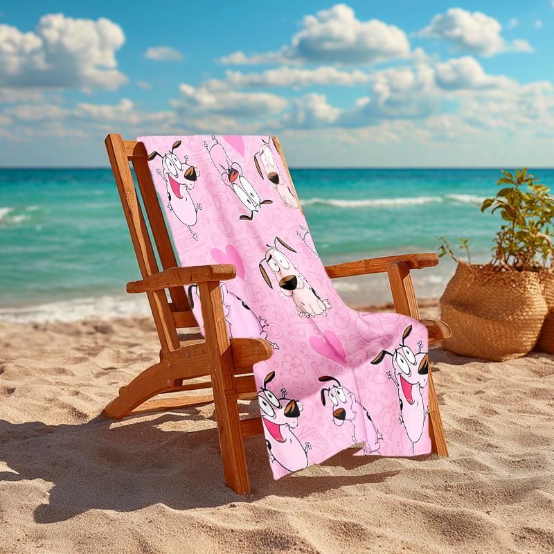 1Pc Pink Dog Beach Towel, Quick Dry, Multi-Use for Beach Pool Gym Yoga Home Travel, Christmas, Halloween, Xmas Gift M929455